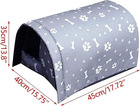 Outdoor Feral Cat House - Weatherproof Stray Cats Shelter, Foldable Thicken Warm Cat Tent Pet Cave for Winter, Outside Pet Nest for Feral Cat Dog Wild Animal (M-for Adult cat, Black) in Saudi Arabia