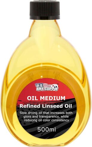 U.S. Art Supply Refined Linseed Oil, 125ml (4.2 oz) Fluid Medium in Saudi Arabia