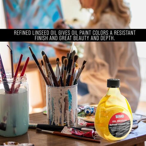 U.S. Art Supply Refined Linseed Oil, 125ml (4.2 oz) Fluid Medium in Saudi Arabia