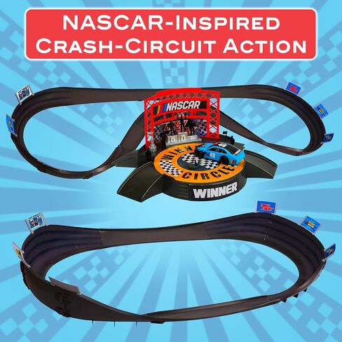 Far Out Toys NASCAR Crash Circuit Ultimate Road Course Bundle with Huge Race Track, Winner’s Circle, 4 Cars Total | Electric Powered, Over 6 Ft Assembled | Capture The Momentum and Thrill of Nascar in Saudi Arabia