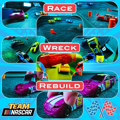 Far Out Toys NASCAR Crash Circuit Ultimate Road Course Bundle with Huge Race Track, Winner’s Circle, 4 Cars Total | Electric Powered, Over 6 Ft Assembled | Capture The Momentum and Thrill of Nascar in Saudi Arabia
