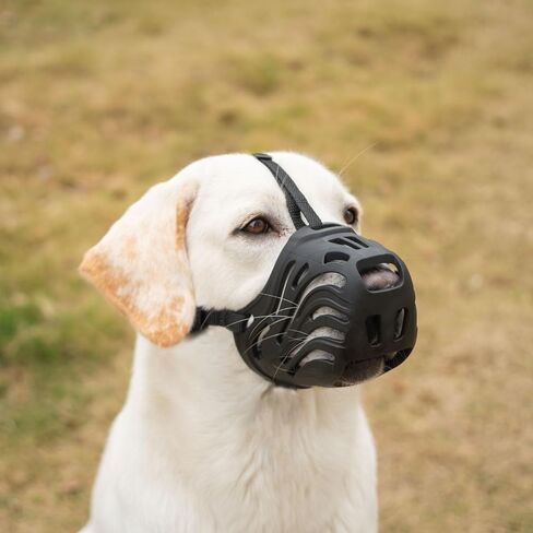 Dog Muzzle for Large Dogs Silicone Dog Muzzle, Dogs can Pant and Drink to Prevent Biting, Chewing and Barking (Black, L-6) in Saudi Arabia