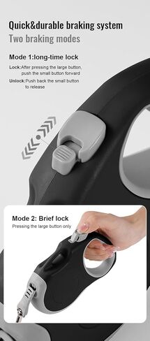 Upgraded Retractable Dog/Cat/Pet Leash with Crossbody Strap - 5 meters/16 feet, Black | Hands Free, Wearable | Durable Ergonomic One Handed Brake, Pause, Lock | Tangle Free Truelove (Medium) in Saudi Arabia