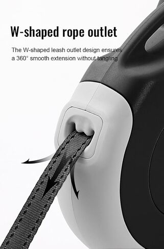 Upgraded Retractable Dog/Cat/Pet Leash with Crossbody Strap - 5 meters/16 feet, Black | Hands Free, Wearable | Durable Ergonomic One Handed Brake, Pause, Lock | Tangle Free Truelove (Medium) in Saudi Arabia