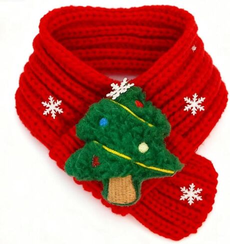 Christmas Scarf with Christmas Tree Patterns for Small to Large Dogs, Pet Holiday Party Costume Accessories-L in Saudi Arabia