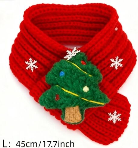 Christmas Scarf with Christmas Tree Patterns for Small to Large Dogs, Pet Holiday Party Costume Accessories-L in Saudi Arabia