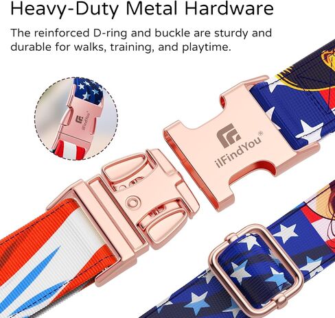 طوق للكلاب المتوسطة الحجم، نمط المناظر الطبيعية في ديترويت، طوق جرو من البوليستر ثقيل الوزن قابل للتعديل مع مشبك معدني آمن، مناسب للكلاب الإناث مقاس M in Kuwait