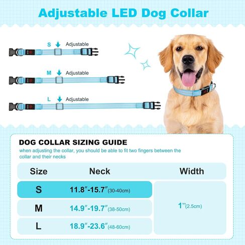 Illumifun Light Up Dog Collar, Rechargeable LED Dog Collar Glow in The Dark, High Visibility Collars Light for Pet Walking at Night (Green, Large) in Saudi Arabia
