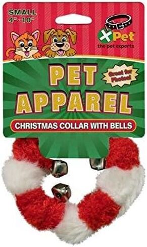 Red and White Fuzzy Bell Collar for Dogs, Small 4-10 Inches in Saudi Arabia