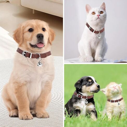 Dog Collar with Bell, Adjustable Dog Collar for Kitten Puppy Small Medium Large Pet Rose Red,XS in Saudi Arabia