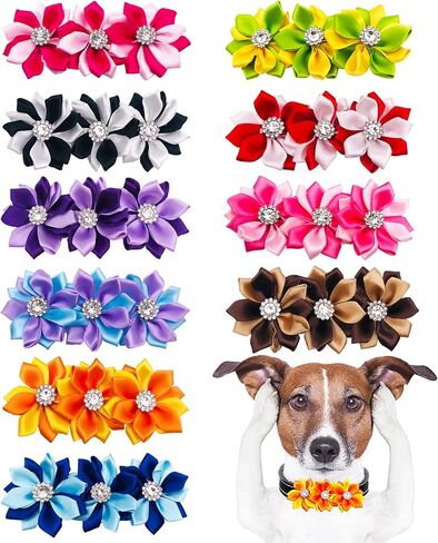 Dog Collar Flowers for Small Medium Large Dogs Bows Slip on Collars Attachment Accessories in Kuwait