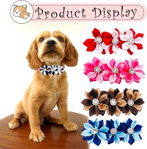 Dog Collar Flowers for Small Medium Large Dogs Bows Slip on Collars Attachment Accessories in Kuwait