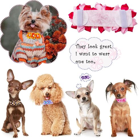 Dog Collar Flowers for Small Medium Large Dogs Bows Slip on Collars Attachment Accessories in Kuwait
