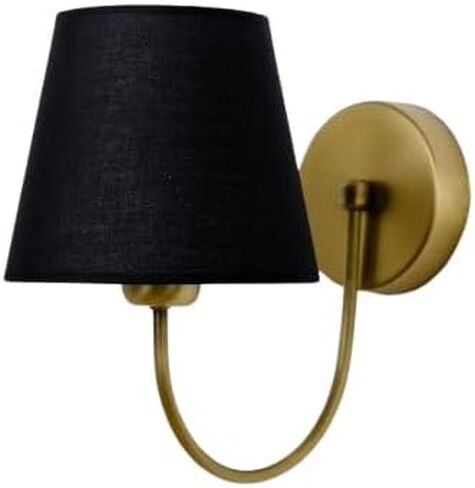 Wall Sconce – Minimalist Wall Lamp - Bedside Wall Light, Compatible with E26/E27 Bulb, Hardwired, Perfect for Bedroom, Living Room, and Hallway Lighting (Vintage Brass, Cream) in Saudi Arabia