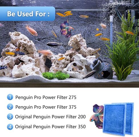 حوض السمك 2 عبوة من خراطيش فلتر C بحجم الطقوس مع الزيوليت، متوافقة مع مرشحات الطاقة Penguin PRO 275/375، ومرشحات الطاقة 200/350 in Kuwait