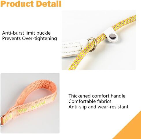 Nylon Dog Leash 7ft with Non-Slip Handle, Heavy Duty Rope Leash for Large and Medium Dog Control Training Wear-Resistant for Daily Walks Travel Outdoor Activities in Kuwait