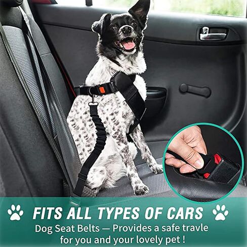 Bicycle Dog Leash for Riding, Hands Free 150° Rotating Built-in Shock Absorber Bike Retractable Leashes for Cycling, Elastic Nylon Adjusted Car Holder Seat Belt Rope (Black) in Saudi Arabia
