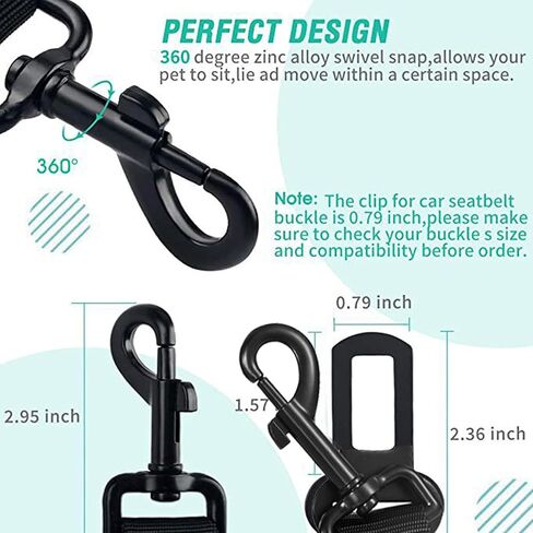 Bicycle Dog Leash for Riding, Hands Free 150° Rotating Built-in Shock Absorber Bike Retractable Leashes for Cycling, Elastic Nylon Adjusted Car Holder Seat Belt Rope (Black) in Saudi Arabia