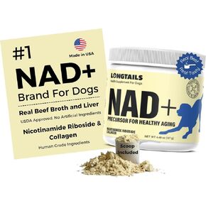 NAD+ Precursor Supplement for Dogs – Senior Dog Muscle, Heart & Cognitive Support – with Nicotinamide Riboside, Collagen & Bone Broth – 4.48 oz Powder in Saudi Arabia