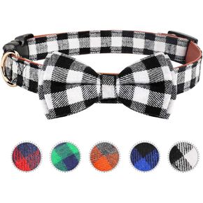 Dog Bow Tie, TAGATMI Plaid Bow Tie Dog Collar Unique Lock Buckle Soft Comfortable, Adjustable Comfy Bowtie for Small Medium Large Dogs Cats Pets Durable Cotton Cute Bowtie Detachable in Saudi Arabia
