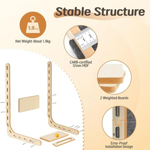 وسادة خدش للقطط مع لعبة كرة، لوح خدش عمودي للقطط في الأماكن المغلقة، للبالغين، عمود خدش واقٍ، حامي الأثاث، ألعاب القطط الصغيرة، 26.8 بوصة - رمادي in Kuwait