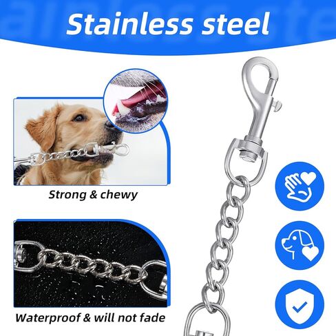 Dog Collar Safety Clip Stainless Steel Dog Collar Backup Strap Harness Collars Leash Chain Connector Heavy Duty Double End Spring Backup Buckle Clasp Escape Proof Safety Accessory for Dogs in Kuwait