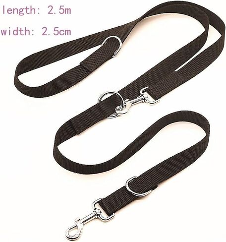 Dog Leashes 2.5m Safety Pet Leashes Training Lead Police Style Double Ended Control Dog Lead Leash(2.5m) in Saudi Arabia