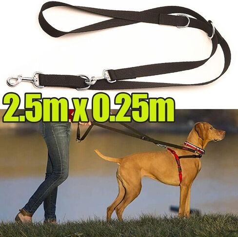 Dog Leashes 2.5m Safety Pet Leashes Training Lead Police Style Double Ended Control Dog Lead Leash(2.5m) in Saudi Arabia