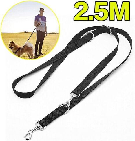 Dog Leashes 2.5m Safety Pet Leashes Training Lead Police Style Double Ended Control Dog Lead Leash(2.5m) in Saudi Arabia