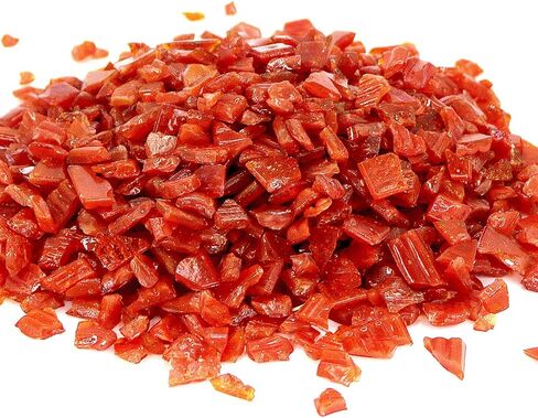 LePe Crushed Fire Glass, Translucent Broken Glass，Decorative for Resin Art, Fire Pits, Potted Plants, Garden and Indoor Use, 3-6mm Fire Pit Glass, 1 Pound in Jar(Clear, Mirror Effect) in Saudi Arabia