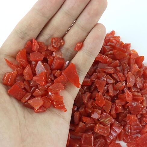 LePe Crushed Fire Glass, Translucent Broken Glass，Decorative for Resin Art, Fire Pits, Potted Plants, Garden and Indoor Use, 3-6mm Fire Pit Glass, 1 Pound in Jar(Clear, Mirror Effect) in Saudi Arabia