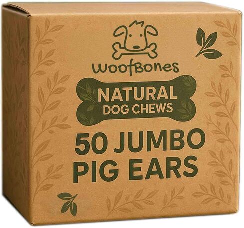 All Natural Jumbo Whole Pig Ears for Dogs (50 Pack) – 100% Natural Pork Ear Dog Treat in Saudi Arabia