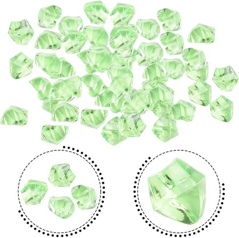 Plastic Rocks Acrylic, Acrylic Diamond Gems, Stones Crushed Ice Cubes Diamonds Gems, for Vases Fish Tanks and Wedding Decorations, 200pcs(Green) in Saudi Arabia