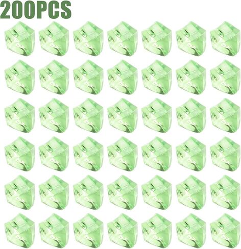 Plastic Rocks Acrylic, Acrylic Diamond Gems, Stones Crushed Ice Cubes Diamonds Gems, for Vases Fish Tanks and Wedding Decorations, 200pcs(Green) in Saudi Arabia