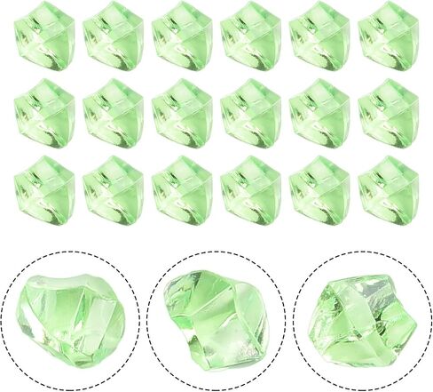 Plastic Rocks Acrylic, Acrylic Diamond Gems, Stones Crushed Ice Cubes Diamonds Gems, for Vases Fish Tanks and Wedding Decorations, 200pcs(Green) in Saudi Arabia