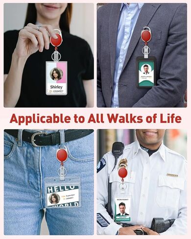 Uniclife 2 Pack Cenractable Cenlable لشارة حامل الشارة القابلة للسحب قابلة للسحب قابلة للسحب غلاف ABS مع ملف زنبرك من الفولاذ المقاوم للصدأ 24 بوصة حبل النايلون مقطع وخاتم المفتاح in Kuwait