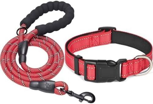 Reflective Dog Leash with Ergonomic Soft-Padded Handle, Adjustable Double-Layer Durable Nylon Rope, Suitable for Dogs and Cats – Ensures Safety and Control During Walks in Saudi Arabia