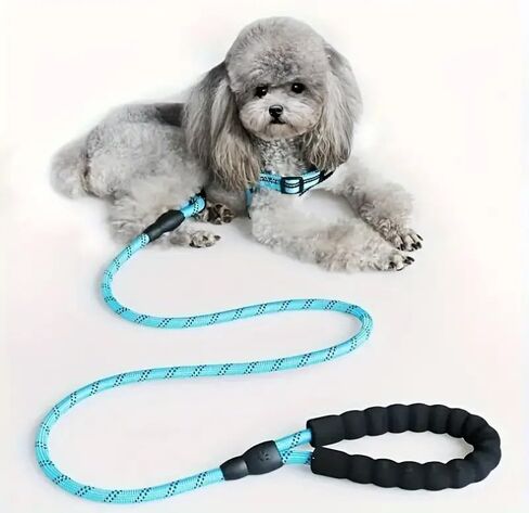 Reflective Dog Leash with Ergonomic Soft-Padded Handle, Adjustable Double-Layer Durable Nylon Rope, Suitable for Dogs and Cats – Ensures Safety and Control During Walks in Saudi Arabia