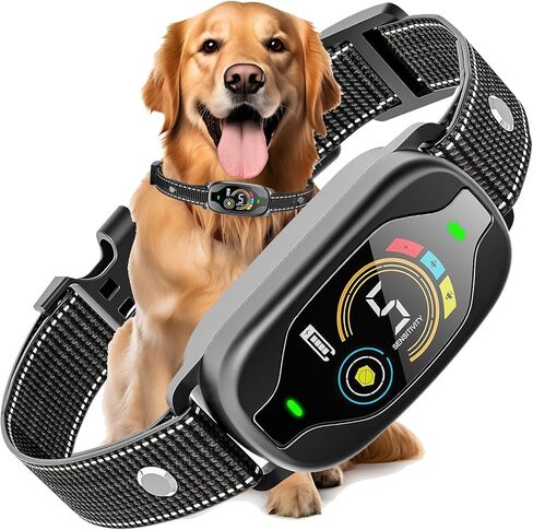 Dog Bark Collar for Large Medium Small Dogs, Adjustable Beep Vibration Modes & 5 Sensitivity, Rechargeable Smart Bark Collar, Automatic Anti Barking Device for Dog（Black） in Saudi Arabia