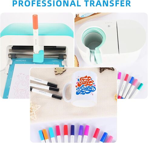 أقلام غير قابلة للذوبان بطرف مزدوج من REALIKE لـ Cricut Joy، مجموعة أقلام تحديد التسامي 36 قطعة متوافقة مع آلة Cricut Joy (0.4 طرف و1.0 طرف) in Saudi Arabia