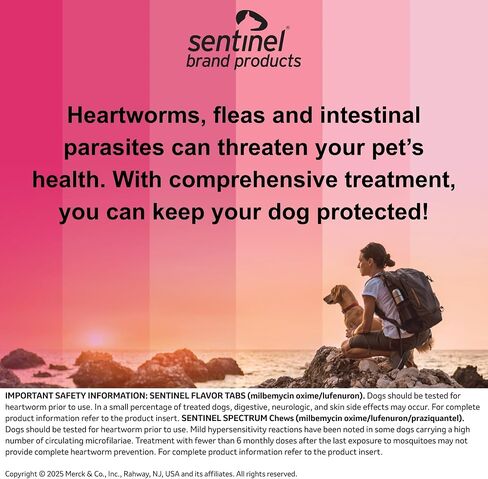 SENTINEL SPECTRUM Chews for Dogs, 8.1-25 lbs, 6 Chews, 6-Month Supply, Green Box in Saudi Arabia