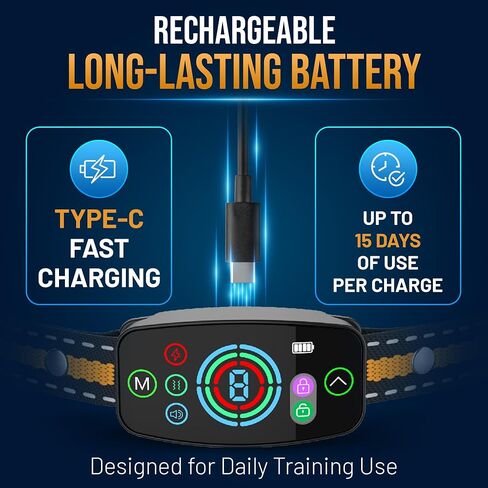 Barez Smart Bark Collar for Small, Medium & Large Dogs - Rechargeable Anti Barking Device with AI Detection, Beep, Vibration, Safe Shock, Waterproof, On Screen Safety Lock in Saudi Arabia