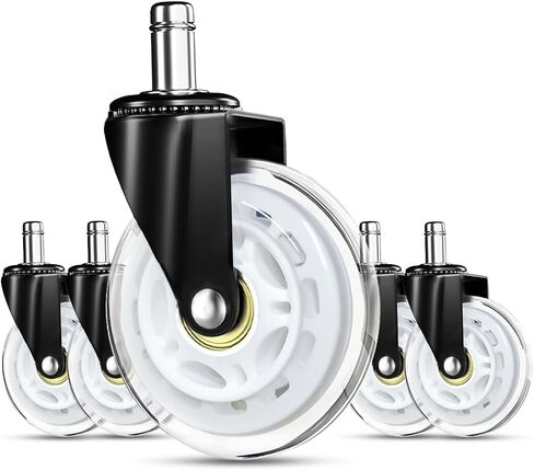 RidRed Office Chair Wheels Replacement Heavy Duty 2 Inch Roller Blade Wheels for Carpet Hardwood Floors,Support 2000 LB, Rubber Rollerblade Desk Chair Casters, Standard Stem Universal Fit, Set of 5 in Saudi Arabia