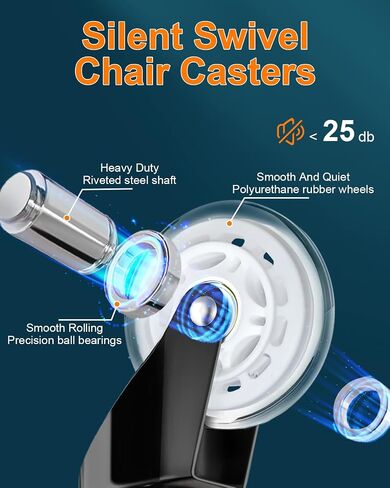 RidRed Office Chair Wheels Replacement Heavy Duty 2 Inch Roller Blade Wheels for Carpet Hardwood Floors,Support 2000 LB, Rubber Rollerblade Desk Chair Casters, Standard Stem Universal Fit, Set of 5 in Saudi Arabia