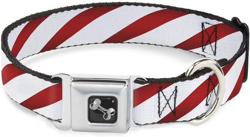 Buckle-Down Seatbelt Buckle Dog Collar - Candy Cane - 1" Wide - Fits 15-26" Neck - Large in Saudi Arabia