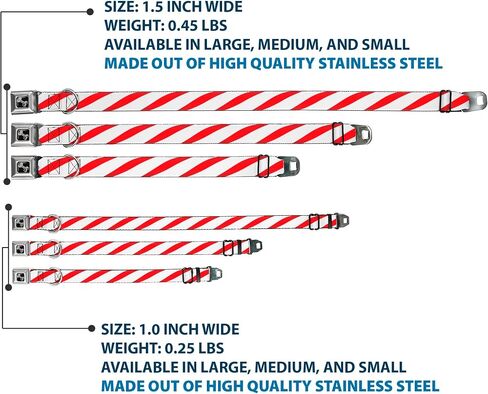 Buckle-Down Seatbelt Buckle Dog Collar - Candy Cane - 1" Wide - Fits 15-26" Neck - Large in Saudi Arabia