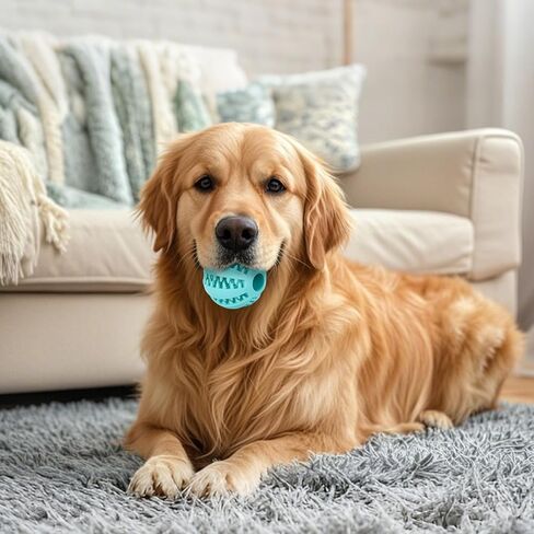 Interactive Dog Treat Ball, Food Dispensing Chew Toy for Dogs, Boredom Relief Play Ball for Small and Large Pets, Rubber Ball for Indoor Outdoor Use (Green,L) in Saudi Arabia