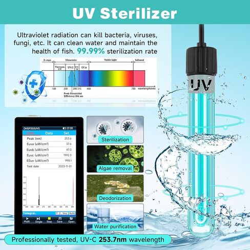 hygger Aquarium Filter U-V for 10-40 Gallon Tank, Submersible Internal Fish Tank Filter for Green Water and Algae Clean, 12W Power Pump with Adjustable Air Supply System for Saltwater Freshwater in Saudi Arabia