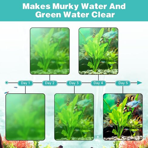 hygger Aquarium Filter U-V for 10-40 Gallon Tank, Submersible Internal Fish Tank Filter for Green Water and Algae Clean, 12W Power Pump with Adjustable Air Supply System for Saltwater Freshwater in Saudi Arabia