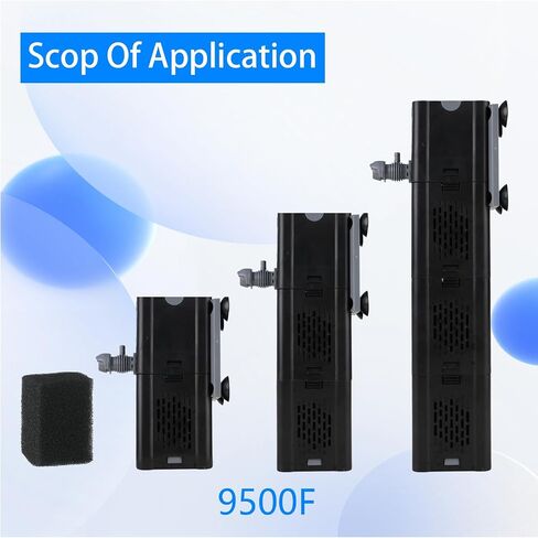 COOSPIDER 4Pcs Aquarium Filters Sponge Replacement 9500F 30W Ultra Quiet Internal Aquarium Filter in Kuwait